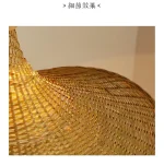 Bamboo Hanging Lamp Pendant Ceiling Light Rattan Wicker Lustre Hand Knit Braiding Suspended Home Dining люстра потол 6