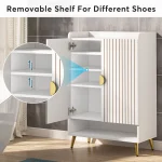 Tribesigns 6-Tier Shoe Cabinet with Doors, Wooden Shoe Storage Cabinet with Adjustable Shelves for Entryway, Hallway, Bedroom 6