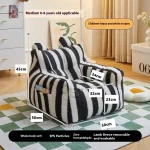 Lamb Fleece Children'S Sofas Chair Baby Sofa Seat Cartoon Image Affinity Skin Portable Sofa Chai Infants And Young Children Gift 3