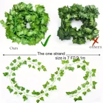 Artificial Green Leaves Ivy Vine Garland Creeper Rattan Fake Leaf Plants Hanging Garlands for Garden Wedding Party Home Decor 4