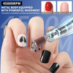45000RPM Electric Nail Drill Rechargeable Low Noise Nail File Professional Nails Polish for Manicure Salon Tools 5