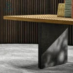 Modern Luxury Outdoor Patio Furniture Teak Wooden Dining Table And Chair Set 2