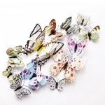 New Style 12Pcs Double Layer 3D Butterfly Wall Stickers Home Room Decor Butterflies For Wedding Decoration Magnet Fridge Decals 5