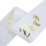 Mommy to Be and Daddy To Be Glitter Satin Sash Gifts for New Dad Mom Gender Reveal Baby Shower Party Favor Decorations Supplies 5
