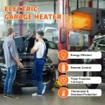 Fan-Forced Electric Garage Heater 4800W, 240V Ceiling Mount Indoor Shop Heater with Remote Control, Overheat Protection, Plug-in 2