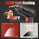 Multi-Purpose 200W Plastic Welding Gun Kit 4/6 Types Staples,With Soldering Tip For Bumper Repair Kayak Fixing & Plastic Bonding 4