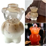 Cute Bear Glass Cup Cartoon Bear Shaped Coffee Mug Bear Shaped Glass Cup Beverage Glasses for Girlfriends Female Birthday Gift 2