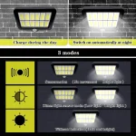 160LED Solar Light Split Wall Lamp Waterproof Outdoor Wall Emergency Street Security Solar Lamp for Garden Decoration 3