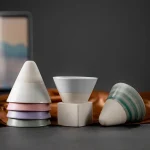 1pc Retro Japanese Triangular Cone Shape Pottery Tea Coffee Cup Pull Ceramic Mug Rough Latte Porcelain Cup For Home Office 3