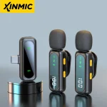J21 Wireless Lavalier Lapel Microphone Audio Video Recording Mini Mic for iPhone Android Mic Portable Noise Reduction Vlog  Live