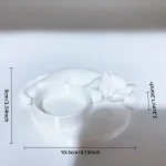 Cute Cat Candle Holder Decoration Ornament, Sleeping Cat Ornament, Artistic Desktop Decoration Candle Holder [excluding Candles] 6