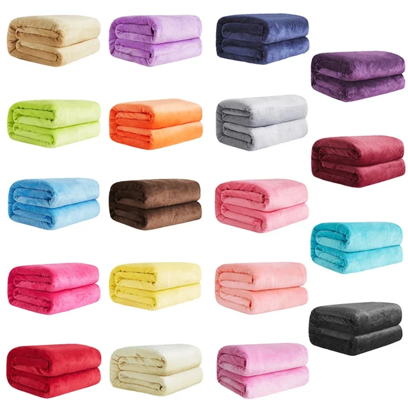 230GSM Coral Fleece Flannel Blankets For Beds Solid Blue Pink Soft Warm Thin Bedspread Sofa Cover Faux Fur Plaid Blanket 230GSM Coral Fleece Flannel Blankets For Beds Solid Blue Pink Soft Warm Thin Bedspread Sofa Cover Faux Fur Plaid Blanket
