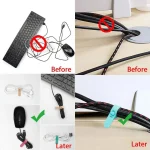 20pcs Cable Organizer Ties Clip Charger Cord Management Silicone Wire Manager Mouse Earphone Holder Data Line Winder Straps 2