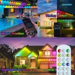 Smart Permanent Outdoor Lights Eaves Lights IP67 Waterproof Light String with App Remote Control Music Sync for House Roof Decor 5