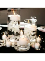 Clear Cylinder Glass Candle Holder Pillar High Borosilicate Glass Candle Holder Vase Wedding Party Decor(Candles Not Included) 5