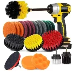 22 /3Pcs Electric Drill-Brush Kit Power Scrubber Brush For Carpet Bathroom Surface Tub Furniture Shower Tile Tires Cleaning Tool 4