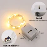LED Fairy Lights Button Battery Light String Christmas Wedding New Year Bedroom Living Room Garden Decoration Garland 6