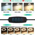 10X Magnifying Glass with 3 Color Modes LED Lighted Desk Lamp with Metal Clamp Flexible Gooseneck Magnifier for Reading Nail Art 3