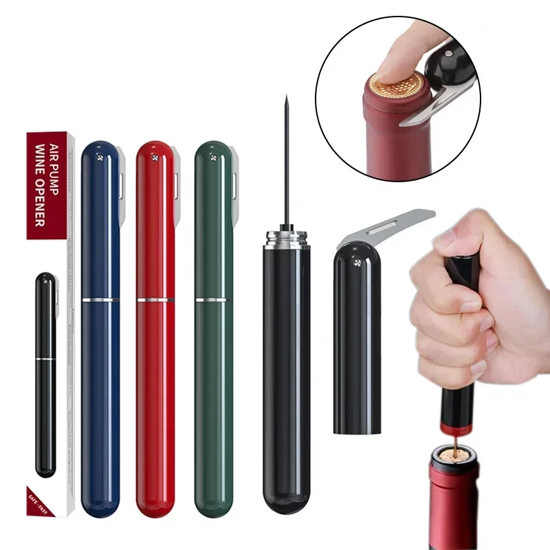 Safety Air Pump Wine Bottle Opener with Foil Cutter Wine Corkscrew Stainless Steel Pin Wine Air Pressure Corkscrew Cork Remover Safety Air Pump Wine Bottle Opener with Foil Cutter Wine Corkscrew Stainless Steel Pin Wine Air Pressure Corkscrew Cork Remover