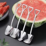 4Pcs/set Shovel Spoons Stainless Steel TeaSpoons Creative Coffee Spoon For Ice Cream Dessert Tableware Scoop Cutlery Set 5