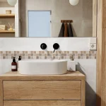 Mosaic Bathroom Waist Line Wall Stickers Waterproof Peel & Stick Art Backsplash Kitchen Office Skirting Line Decor Wallpaper 6