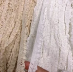 Hot!! 10 Meters Cotton Elastic Lace Trim Sewing Material Accessories Wholesale 16mm Beige/White Design Lace Fabric Ribbon 4