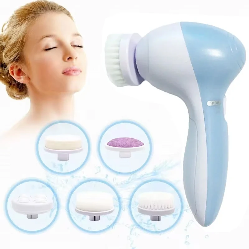 Electric 5 IN 1 Electric Facial Cleaner Brush Wash Machine Spa Skin Care Massage Blackhead Cleaning Facial Cleanser Tools Electric 5 IN 1 Electric Facial Cleaner Brush Wash Machine Spa Skin Care Massage Blackhead Cleaning Facial Cleanser Tools
