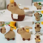 Capybara crochet Kit, Cute Animal Crochet Kit set, Christmas Gift, Crochet kit for Beginners, Crochet Kit for craft lovers 3