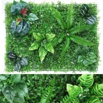 40x60cm  Green Artificial Plants Wall Panel Plastic Outdoor Lawns Carpet Decor Home Wedding Backdrop Party  Grass Flower Wall 4