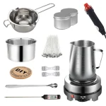 1 Set Candle Making Kit Pouring Pot Candle Making Supplies Tools Kit Diy Handmade Wax Candles with Wax Melting Hot Plate 2