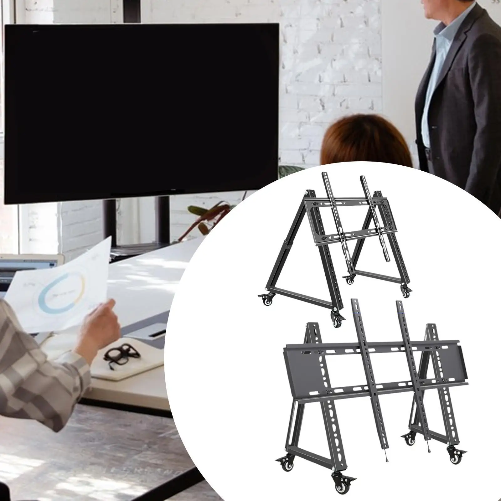 Low Height Mobile TV Stand for Flat Curved Screen TV, LED, LCD Versatile Sturdy Low Height Mobile TV Stand for Flat Curved Screen TV, LED, LCD Versatile Sturdy