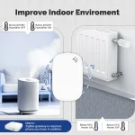 MOES Tuya Zigbee Smart Temperature Humidity Sensor Indoor Hygrometer APP Monitoring Works With Alexa Google Home Battery Powered 4