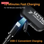 MZYMI Neckband Bluetooth 5.4 Headphones A28 TWS Wireless Earphones Bone Conduction Sports Waterproof Headset ENC Noise Reduction 6