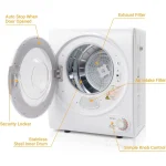 Portable Clothes Dryer Front Load Electric Dryers Machine Compact Laundry Dryers with Stainless Steel Tub for Home Apart