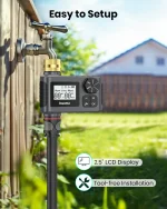 INSOMA Automatic Watering System Smart Garden Irrigation Water Timer with Brass Swivel for Hose Fuacet Outdoor Garden IPX5 6