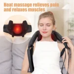 Masgre Shiatsu Back Neck Massager Cordless Shoulder Massager with Heat Electric Deep Tissue 3D Kneading Massage Pillow 5