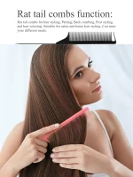 Tail Combs Barber Accessories Pro Pointed Tail Salon Hairdressing Hair Styling Anti-static Comb Hair Brush Steel Needle Pin Rat 5