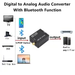 USB DAC Amplifier With Bluetooth Digital To Analog Audio Converter Optical Fiber Toslink Coaxial Signal To RCA R/L Audio Decoder 2