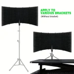 3 / 5 Panel Reflection Filters Professional Studio Recording Microphone Isolation Shield Suitable For Any Condenser Mic 3