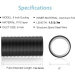 Professional 6 inch Dryer Vent Hose Insulated Heavy-Duty Air Ducting Aluminum Foil Flexible Exhaust Pipe Heating Cooling 6