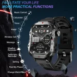 KESHUYOU Outdoor Sports Smart Watch 2.01 inch HD Screen LED Flashlight Bluetooth Talking Smart Watch for Men Women Holiday Gifts 2