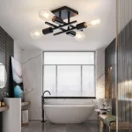 Modern Nordic 4-light ceiling light, E27 bulb base, living room, bedroom, study pendant light (without bulb) 6