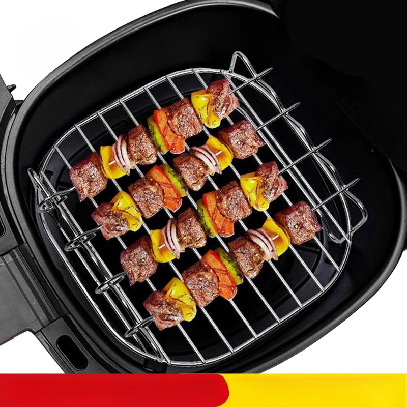 Outdoor grill set with skewers square air fryer grill steamer stainless steel barbecue bracket Outdoor grill set with skewers square air fryer grill steamer stainless steel barbecue bracket