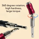 Drill Bit Holder Magnetic Swiveling Bit Tip Holder Set Drill Bit Extension Pivot 1/4 Inch Hex Quick Release Pivoting Screwd 2