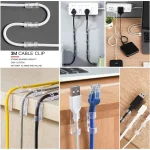 Cable Organizer Clips Cable Management Desktop & Workstation ABS Wire Manager Cord Holder USB Charging Data Line Bobbin Winder 6