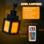 2026 Pixel Style Night Light Portable Lantern Tabletop Ornament 16 Colors RGB Remote DIY Interior Decoration Atmosphere Light 3