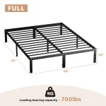 JHK Basic Twin Full Queen King Size Bed Frame Metal Platform Bedroom Frames with Storage Space Sturdy Steel Slat Support 350LBS 3