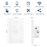 Tuya US WiFi Smart Wall Switch RF433 1/2/3/4 Gang No Neutral Wire Touch Sensor LED Light Switches Smart Home Alexa Google Home 5