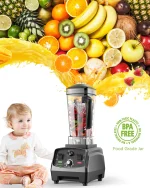 BioloMix 3HP 2200W Heavy Duty Grade Timer Blender Mixer Juicer Fruit Food Processor Ice Smoothies BPA Free 2L Jar 4
