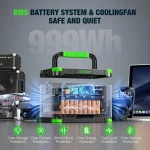Portable Power Station 1000W, 999Wh Solar Generator, 110V Pure Sine Wave AC Outlets, 60W USB-C PD Fast Charging, 10, Customized 2